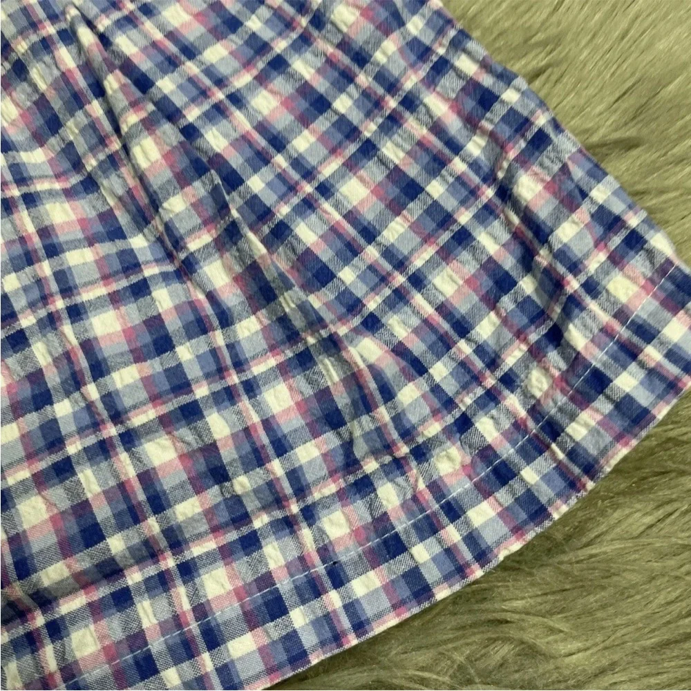Vintage Oshkosh Made USA Multicolored Plaid Seersucker Dress